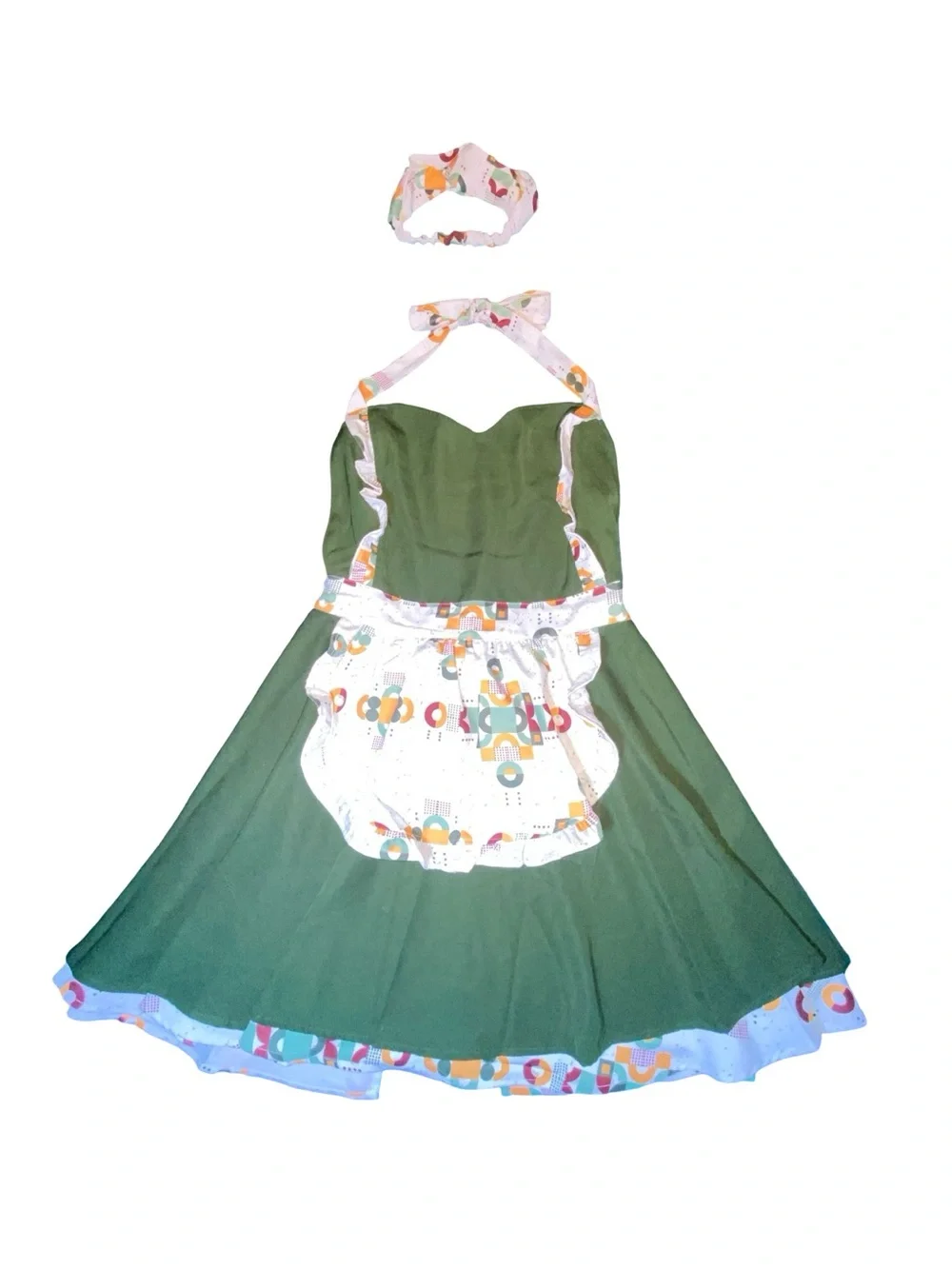 Luxury Kitchen Apron with Pocket and matching headband